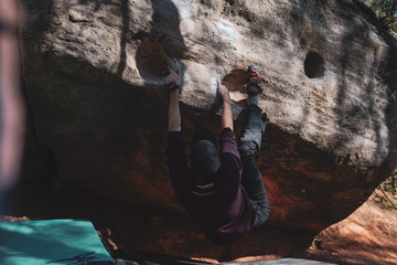 man climbing