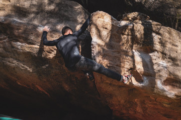 man climbing