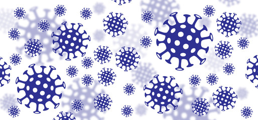 Stop coronavirus epidemic, bacteria cell. ( Covid-19 2019-nCoV, Covid-2019 ) Corona virus in China, Wuhan lockdown. Stay at home, stay safe. Social distancing Face mask. Self quarantine concept.