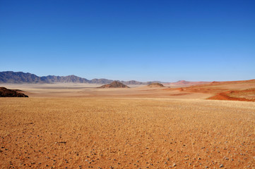 Fototapeta na wymiar The endless space of the Haiber flats in the Namib-Naukluft National Park