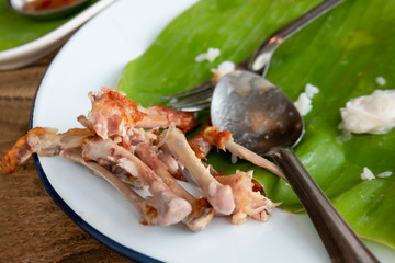 food waste left to eat, garbage leftover food