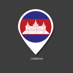Cambodia flag Vector marker with flags.	