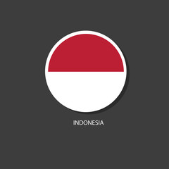 Indonesia flag Vector circle with flags.	