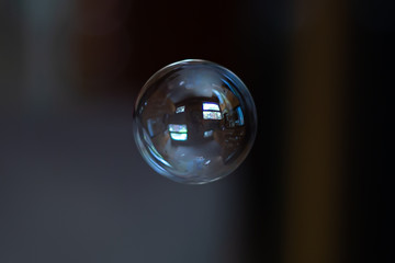 soap bubbles suspended in the air