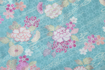 菊の和柄の布の背景