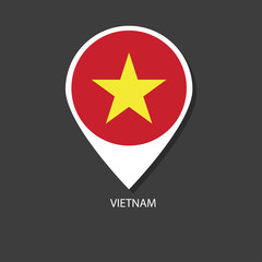 Vietnam flag Vector marker with flags.