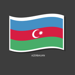 Obraz premium Azerbaijan flag Vector waving with flags. 
