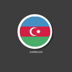 Azerbaijan flag Vector circle with flags.