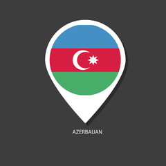 Azerbaijan flag Vector marker with flags.	
