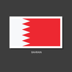 Bahrain flag Vector Square Icon.