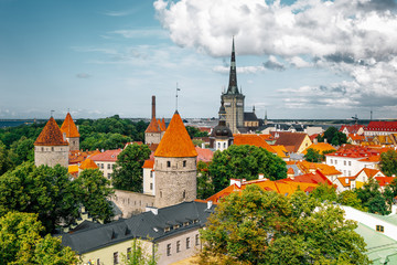 Tallinn old town panoramic view in Estonia