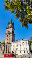 Obraz premium Lviv City Old Architecture in the summer season