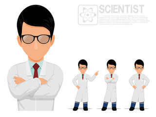 Isolated scientist on white background