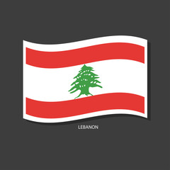 Lebanon flag Vector waving with flags.