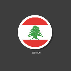 Lebanon flag Vector circle with flags.