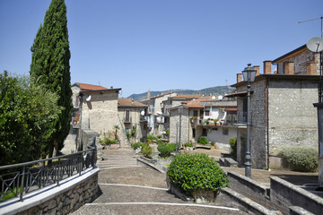 Fototapeta na wymiar Panoramic view of Amaseno, a medieval village in the mountains of the lazio region.