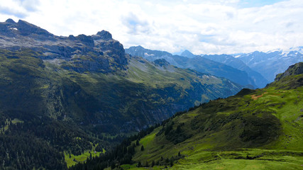 Fototapeta na wymiar The Swiss Alps at Melchsee Frutt - travel photography