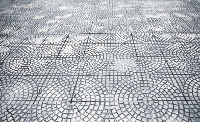 pattern of cement circle floor on outdoor street