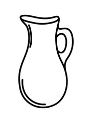 LINEAR DRAWING OF A TRANSPARENT BEVERAGE JUG ON A WHITE BACKGROUND