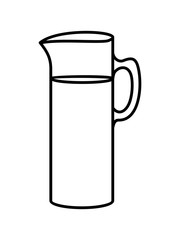 LINEAR DRAWING OF A TRANSPARENT BEVERAGE JUG ON A WHITE BACKGROUND