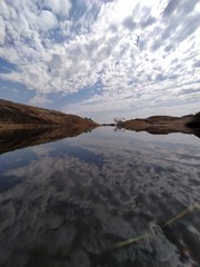 reflection of clouds in water
