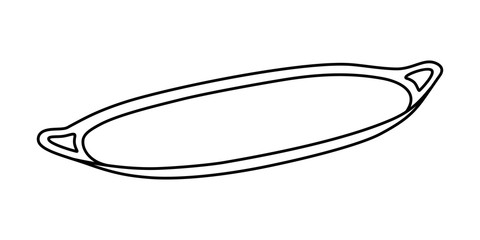 LINEAR DRAWING OF A FOOD TRAY ON A WHITE BACKGROUND
