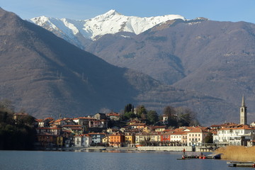 Fototapeta na wymiar Lake Mergozzo in Northern Italy. 