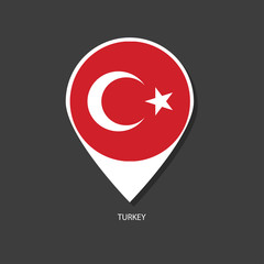 Turkey flag Vector marker with flags.	