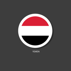 Yemen flag Vector circle with flags.