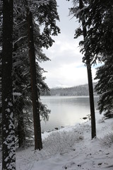Moraine Lake in winter -  Alberta Canada