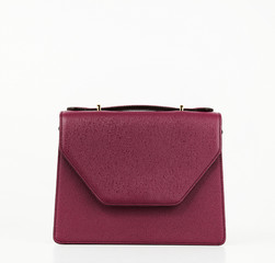 handbag on a white background.
