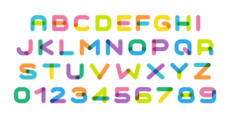 Colorful letters set. Bright color cartoon style alphabet. Creative art or kids zone font. Original vector typeface designs for typographic posters, ads, logo, gigs, events, packaging, festive