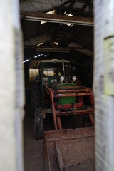 old tractor in a shed