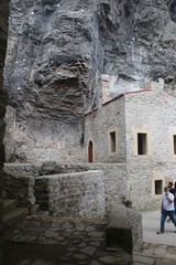 SUMELA MONASTERY, TURKEY- ,July  2020. Inside view of the main church of Sumela monastery, which in fact is a "cavechurch". Trabzon Province, Black Sea region, Turkey