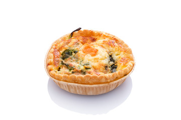Quiche Lorraine with salmon and leek