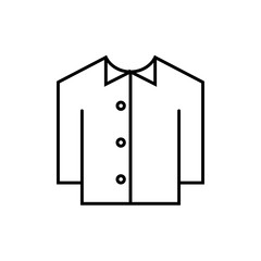 Icono de camisa con botones. Ilustración vectorial aislada en fondo blanco 