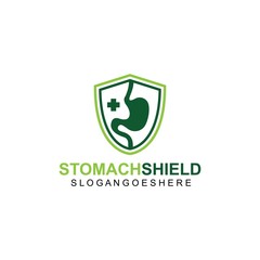 Stomach Shield Logo template design vector, emblem, design concept, creative symbol.