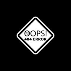 404 error glyph icon isolated on dark background