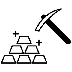 Golden mining icon
