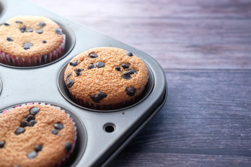  chocolate pan cake on table 