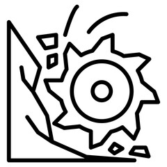 Cutting the stone icon