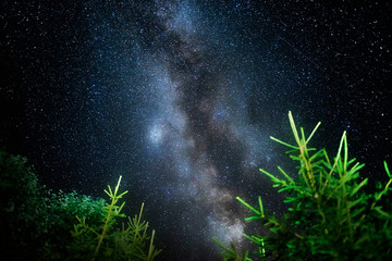 Fototapeta na wymiar Milky Way galaxy. This long exposure astronomical photograph taken in the middle of the night.