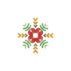 Printable phulkari design watercolor floral art illustrative motif on the cultural theme