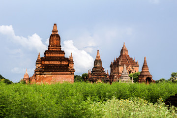 bagan temples landscape at myanmar - obrazy, fototapety, plakaty