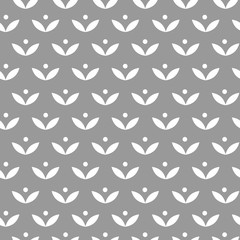 Seamless Scandinavian pattern with simple stylized plants. Vector illustration