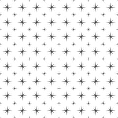 Black abstract sharp and pointy shining stars pattern design elements on white background