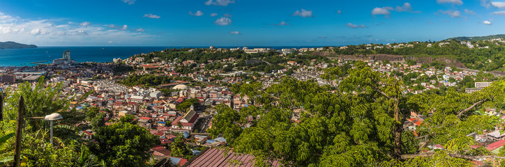 A panorama view across the eastern side of Fort-de-France in Martinique.