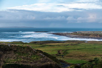 Fototapeta na wymiar Prairie landscape on the coast of Ireland