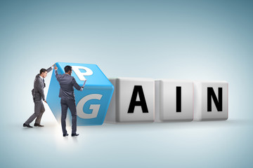 No pain no gain concept with businessman