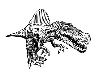 Fototapeta na wymiar Vector spinosaurus isolated on white,dinosaur for printing , tattoo and design